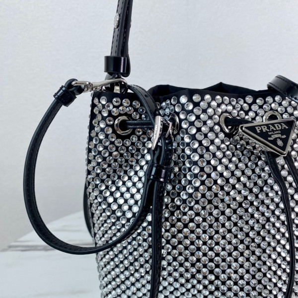 Pra*a satin mini-bag with crystals
