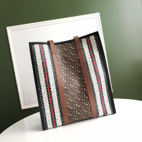 B**rry tmonogram stripe print e-canvas portrait toe bag