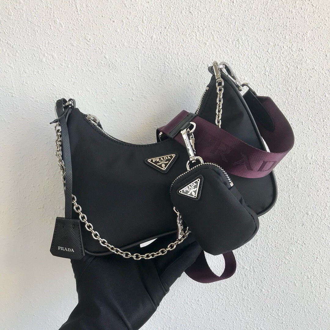 Pra*a nylon hobo bag
