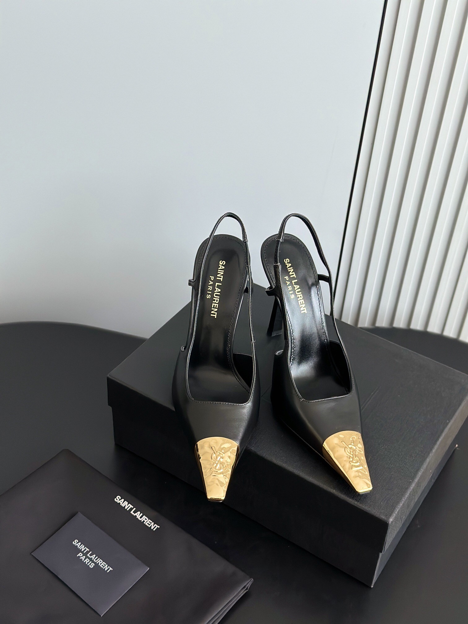 Y*L jeanne slingback pumps in smooth leather