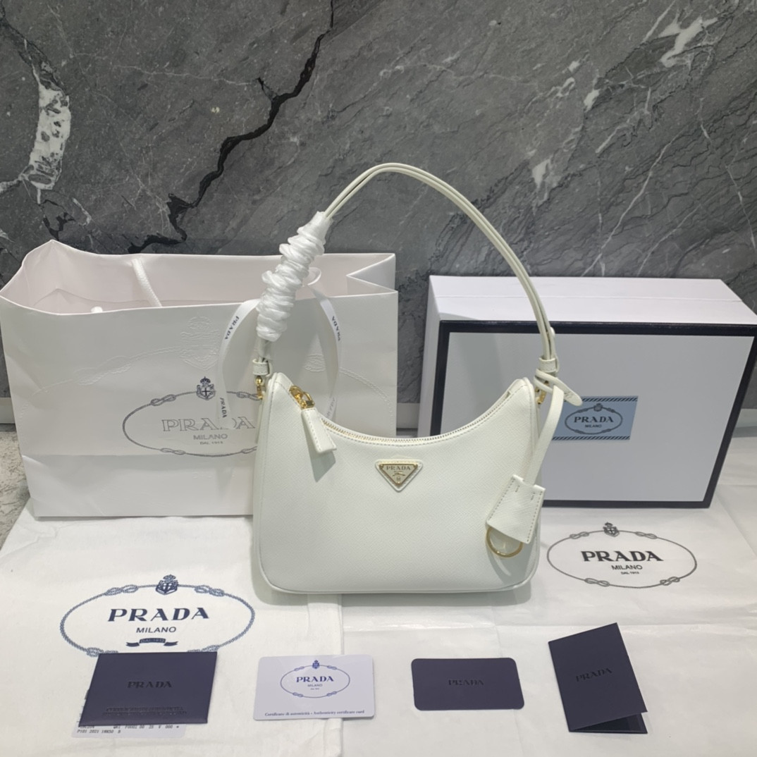 Pra*a re-edition saffiano leather mini bag