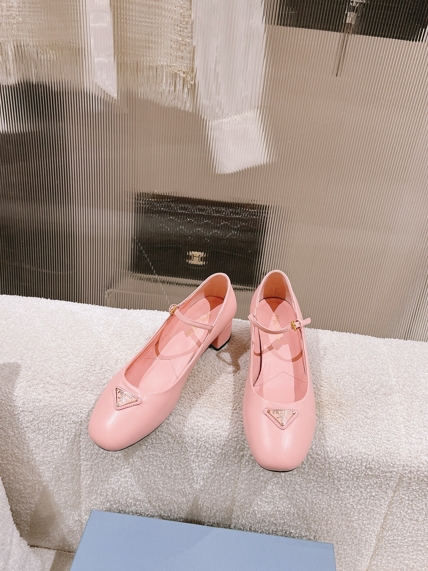 Pra*a nappa leather mary jane pumps