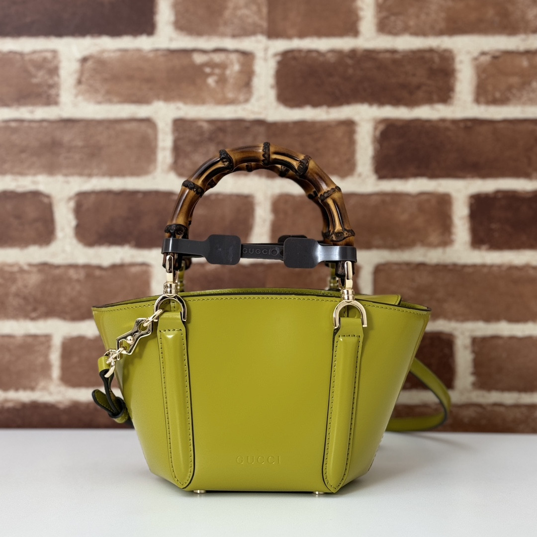 G*u*i mini bamboo top handle tote bag